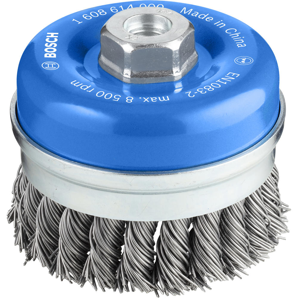 Bosch PRO 0.8mm Knotted Steel Wire Cup Brush 90mm M14 Thread