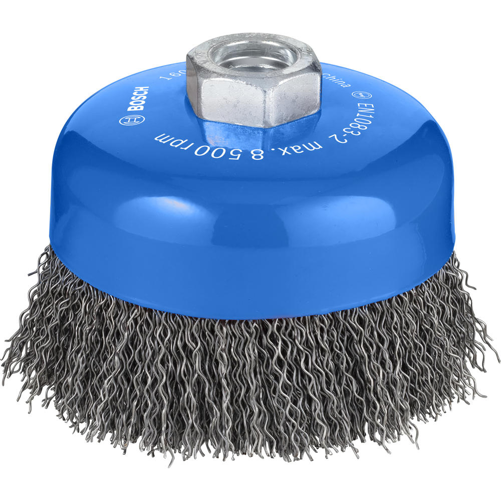 Image of Bosch PRO 0.5mm Crimped Steel Wire Cup Brush 100mm M14 Thread