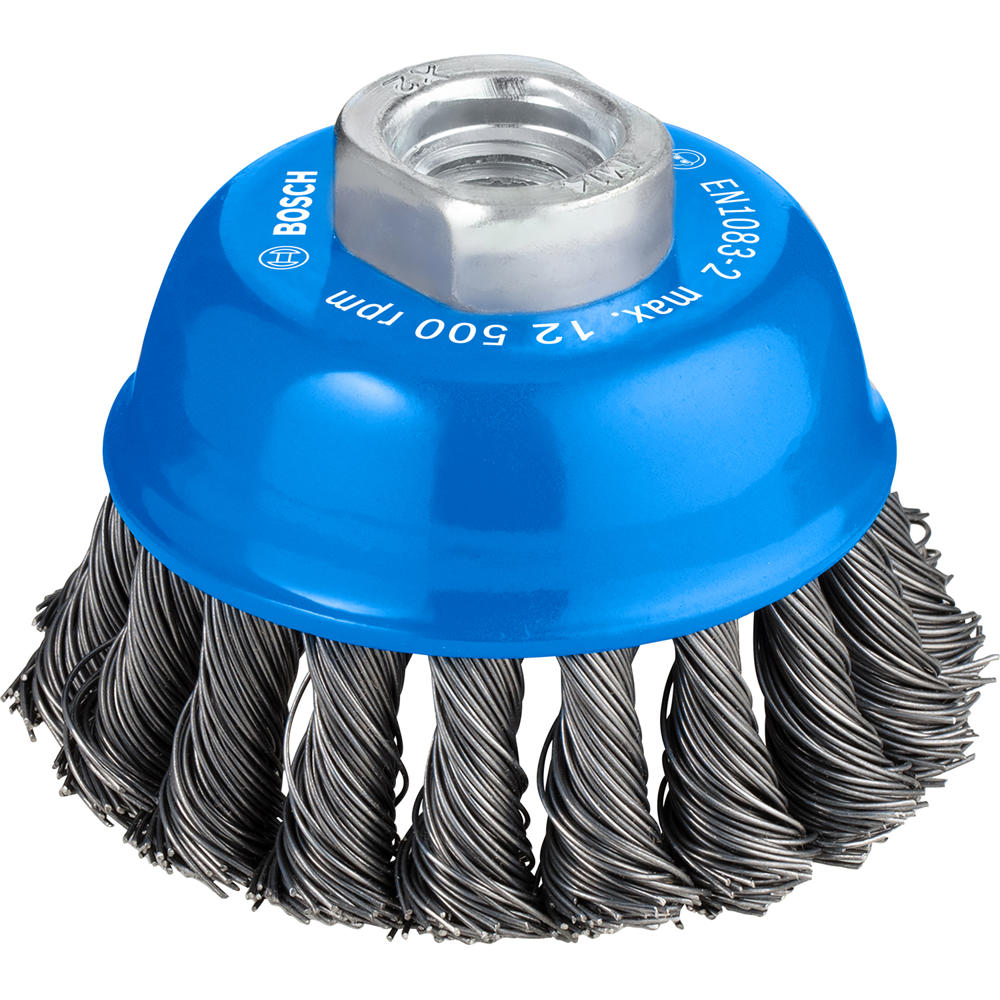 Bosch PRO 0.5mm Knotted Steel Wire Cup Brush 75mm M14 Thread