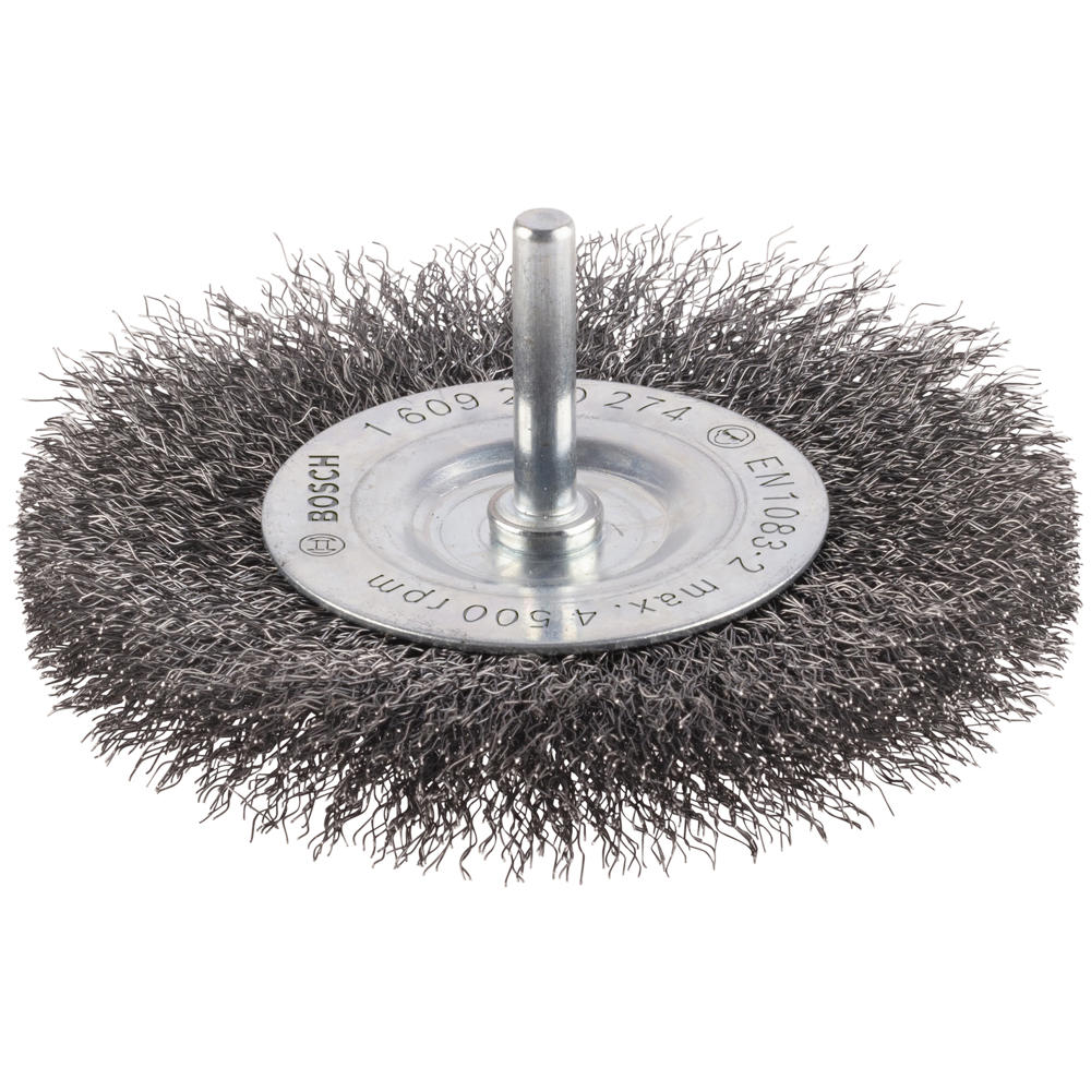 Image of Bosch PRO 0.2mm Crimped Steel Wire Wheel Brush 100mm 6mm Shank