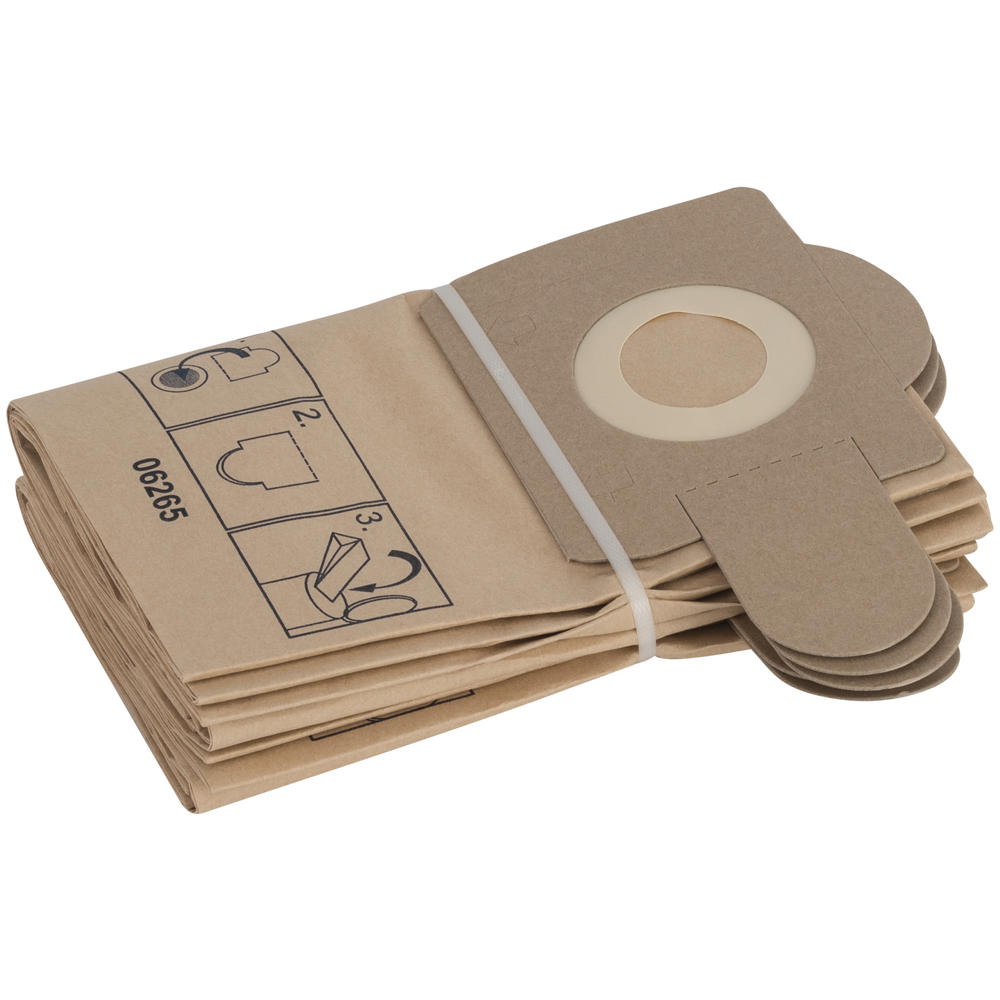 Bosch Paper Filter Bags for PAS 11-21, 12-17 and 12-27F Pack of 5