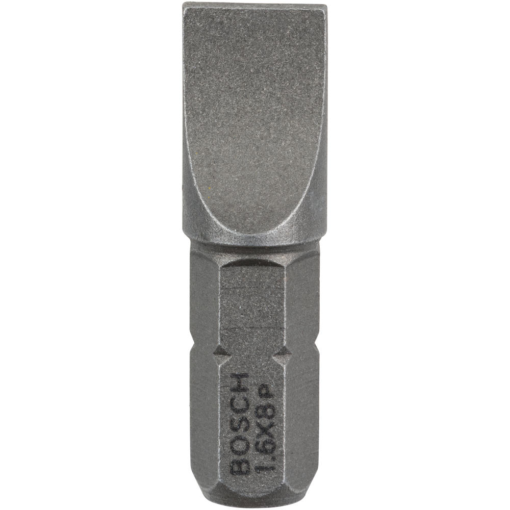 Image of Bosch Extra Hard Slotted Screwdriver Bit 8mm 25mm Pack of 3