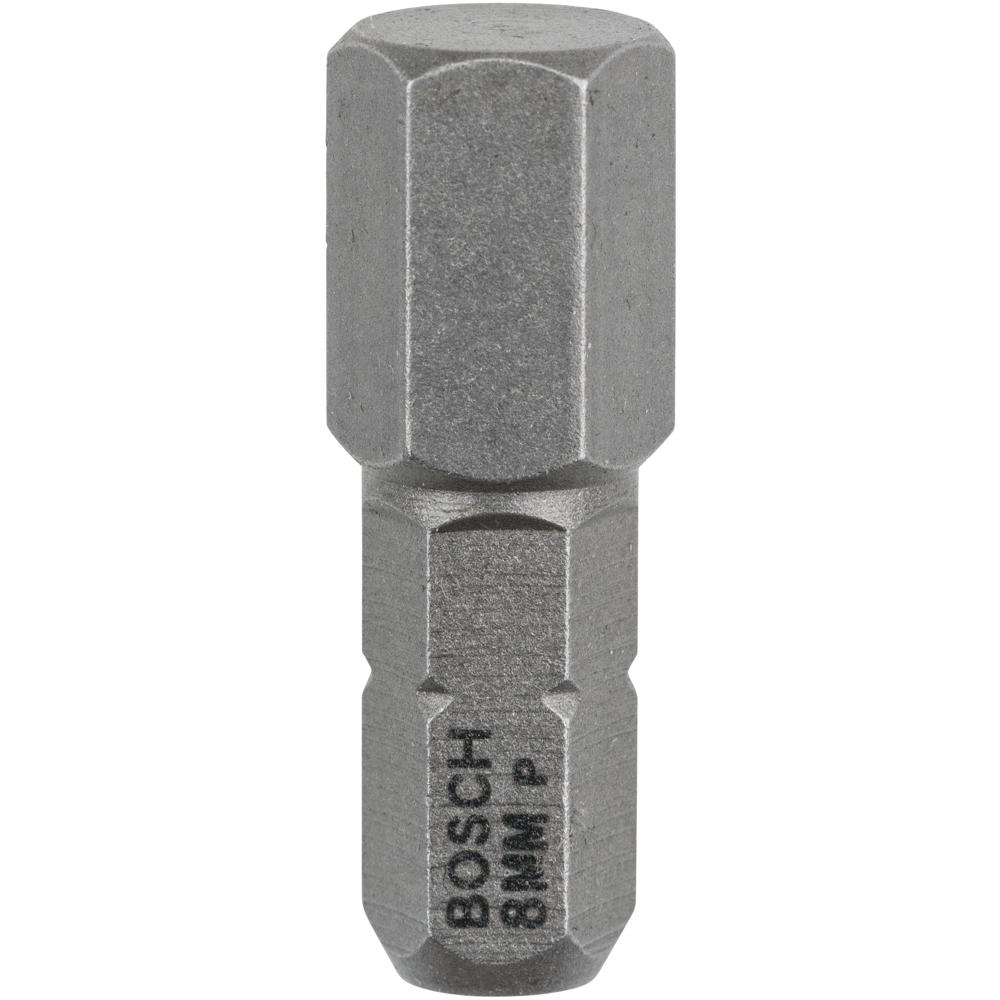 Image of Bosch Hex Extra Hard Screwdriver Bit Hex 8mm 25mm Pack of 3