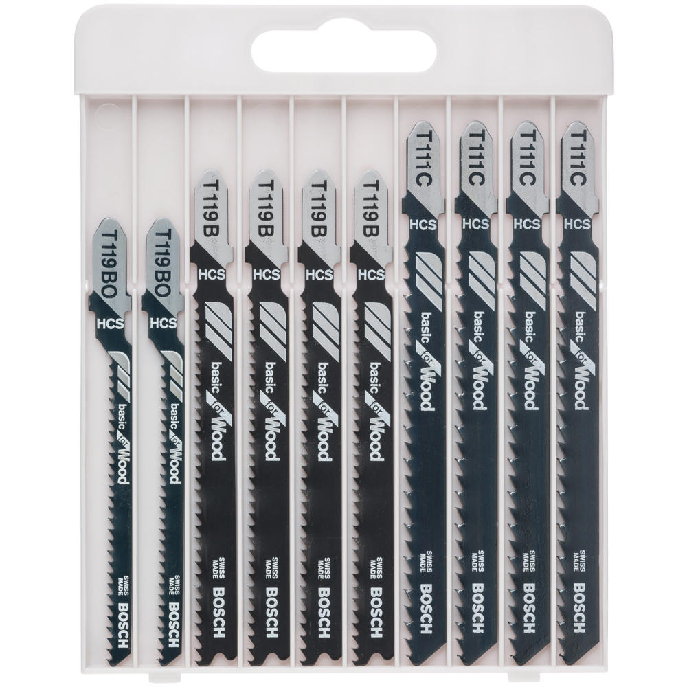 Bosch 10 Piece Wood Cutting Jigsaw Blade Set