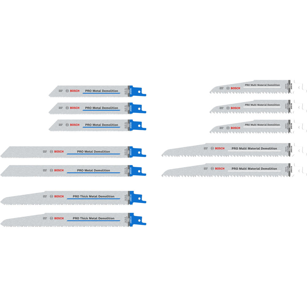 Image of Bosch PRO 12 Piece Demolition Reciprocating Saw Blade Set
