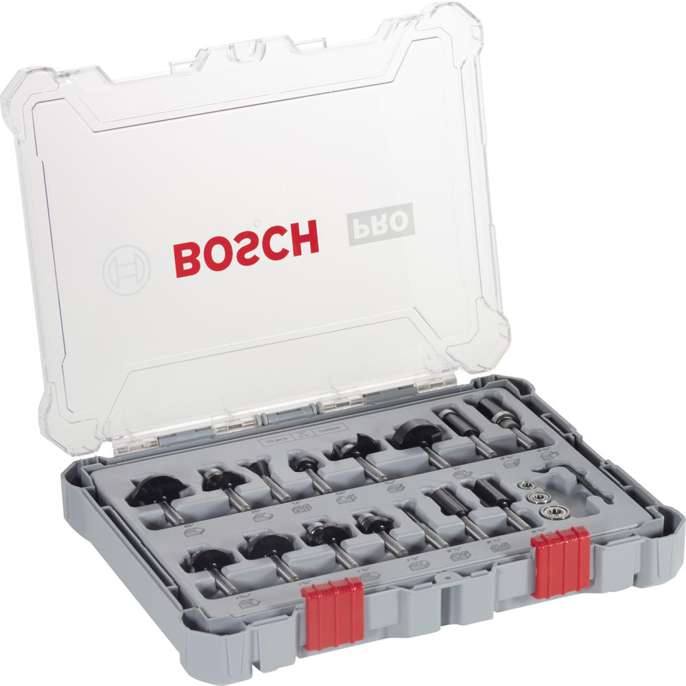 Bosch PRO 15 Piece 1/4" Router Bit Set