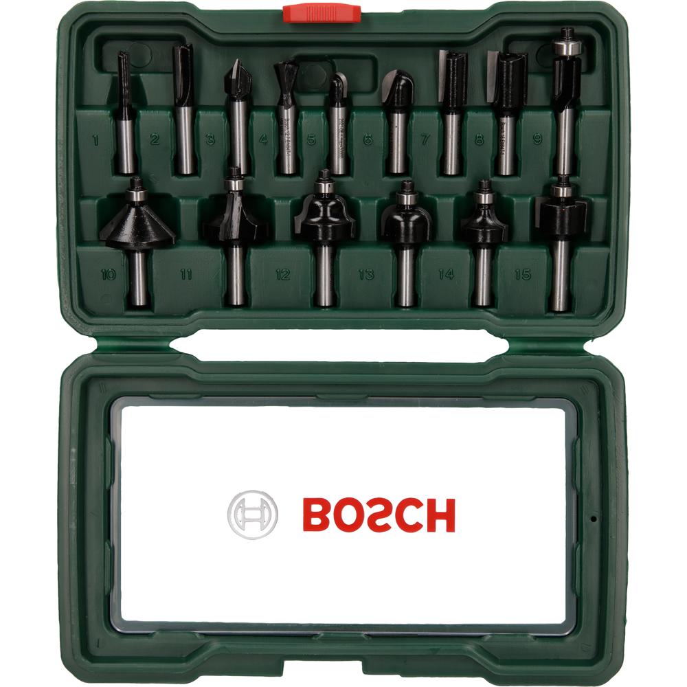 Bosch 15 Piece 8mm Shank Router Bit Set