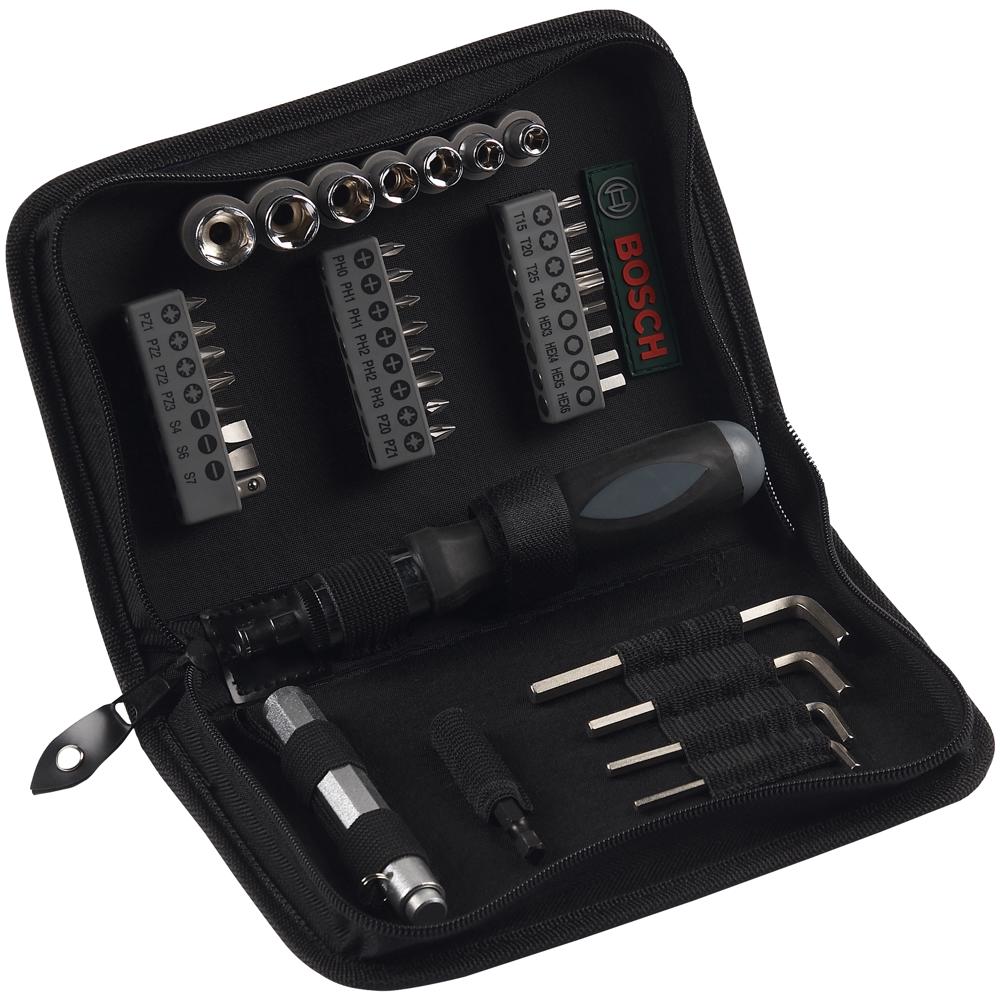 Bosch 38 Piece Ratchet Screwdriver Bit Socket and Hex Key Set