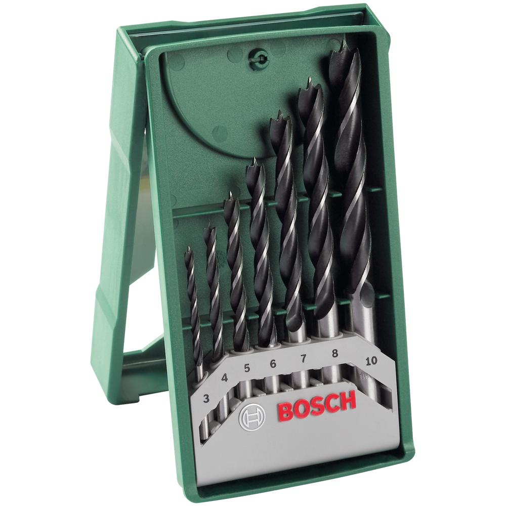 Bosch 7 Piece Mini X Line Brad Point Wood Drill Bit Set