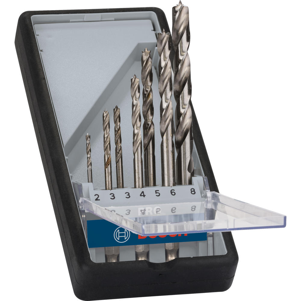 Bosch PRO Robust Line 7 Piece HSS Hex Shank Brad Point Drill Set