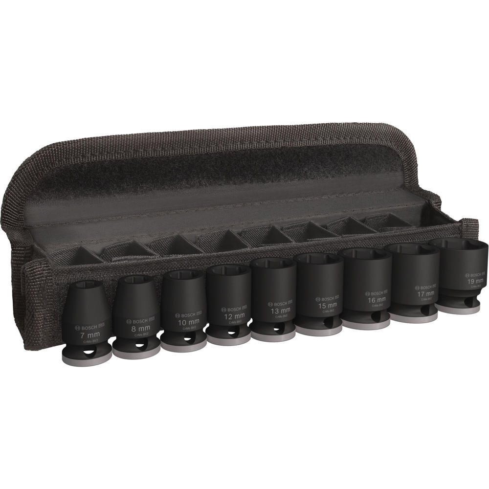 Bosch PRO 9 Piece 3/8" Drive Hexagon Impact Socket Set 3/8"