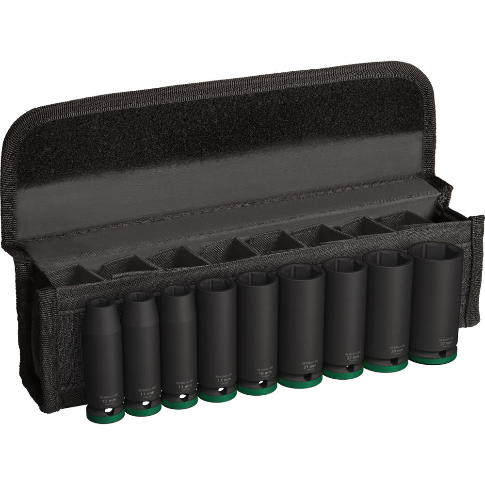 Image of Bosch PRO 9 Piece 1/2" Drive Deep Hexagon Impact Socket Set 1/2"