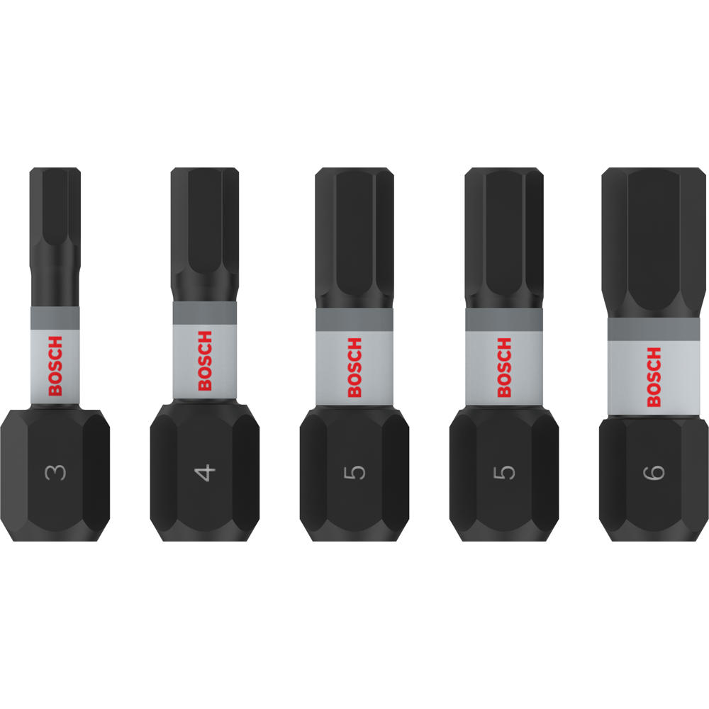 Bosch PRO 5 Piece Impact Hex Screwdriver Bit Set