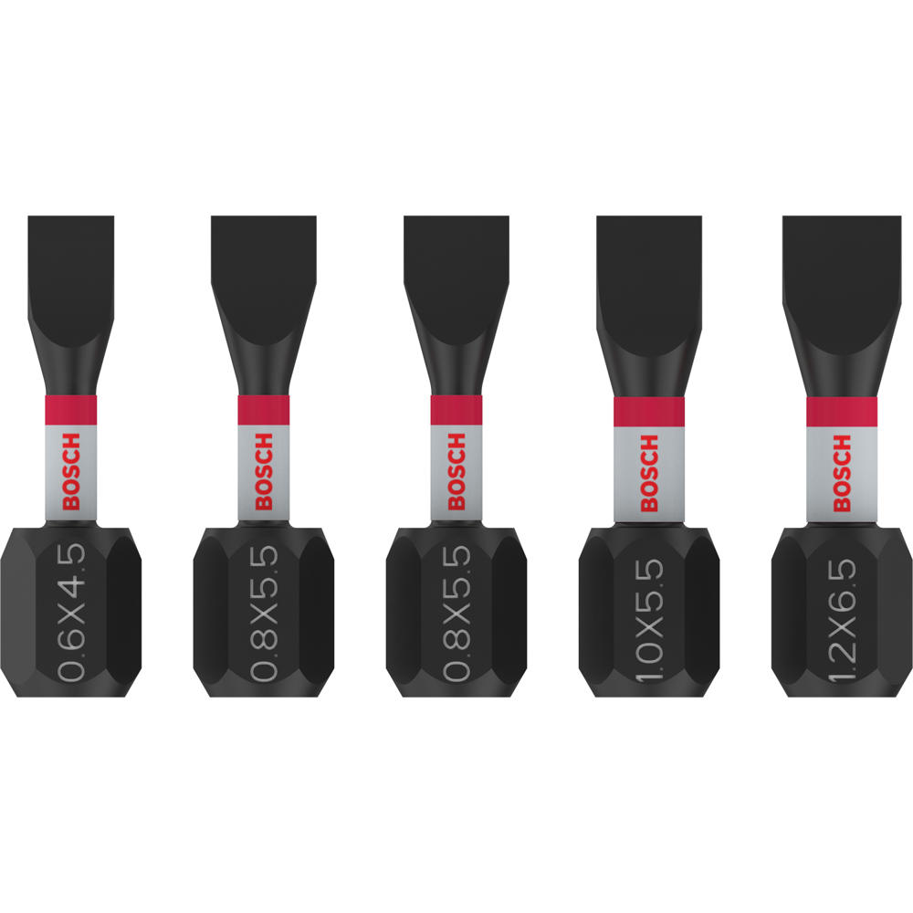 Bosch PRO 5 Piece Impact Slotted Screwdriver Bit Set