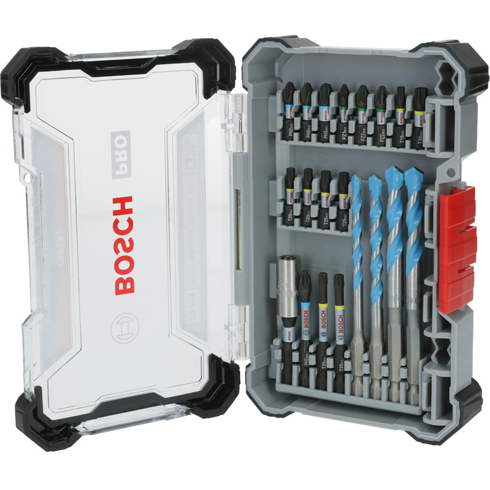 Image of Bosch PRO 20 Piece Impact Multiconstruction Drill and Screwdriver Bit Set