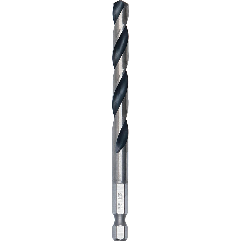 Image of Bosch Hex Shank Impact Rated HSS Drill Bit 7.5mm Pack of 1