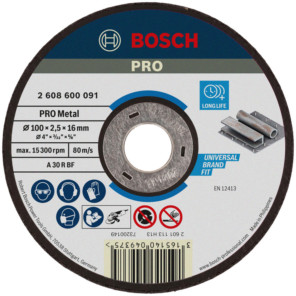 Image of Bosch PRO A30S BF Flat Metal Cutting Disc 100mm