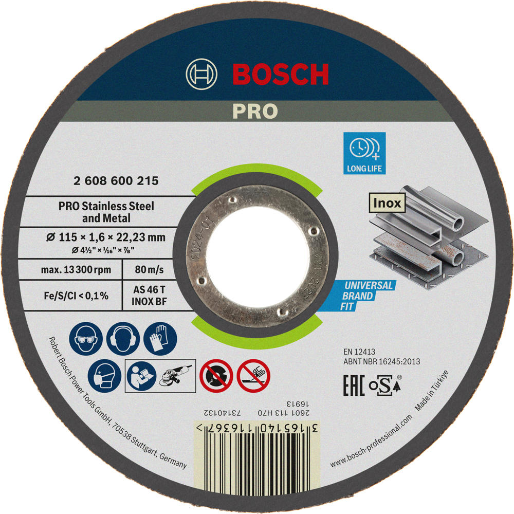 Image of Bosch PRO Inox Thin Stainless Steel Cutting Disc 115mm