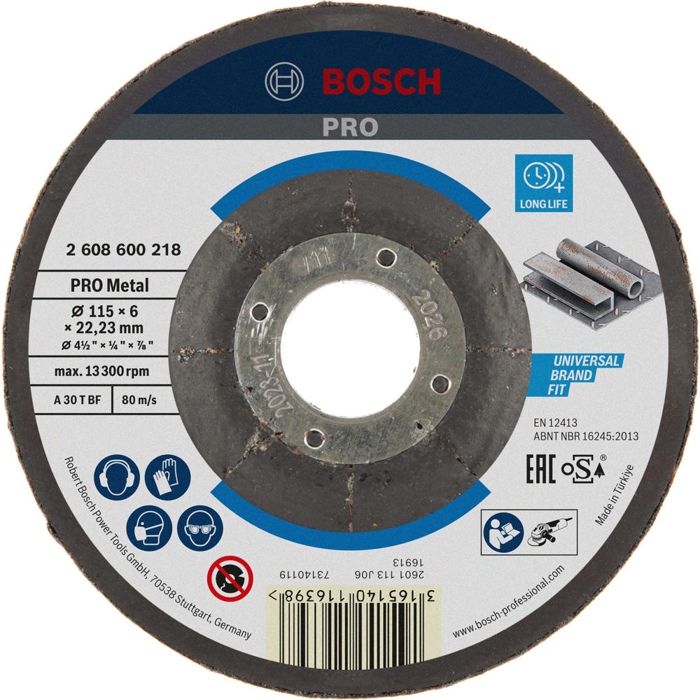 Bosch PRO A30T BF Depressed Centre Metal Grinding Disc 115mm
