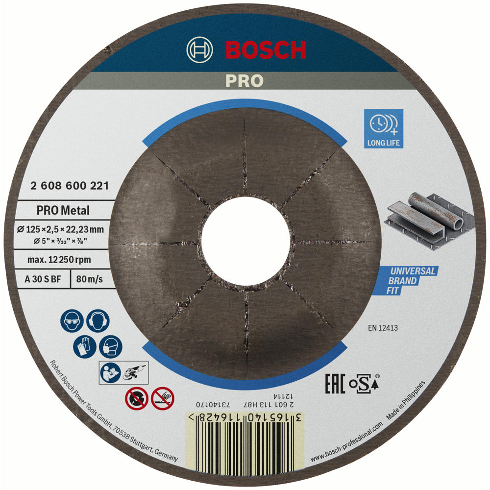 Image of Bosch PRO A30S BF Depressed Centre Metal Cutting Disc 125mm