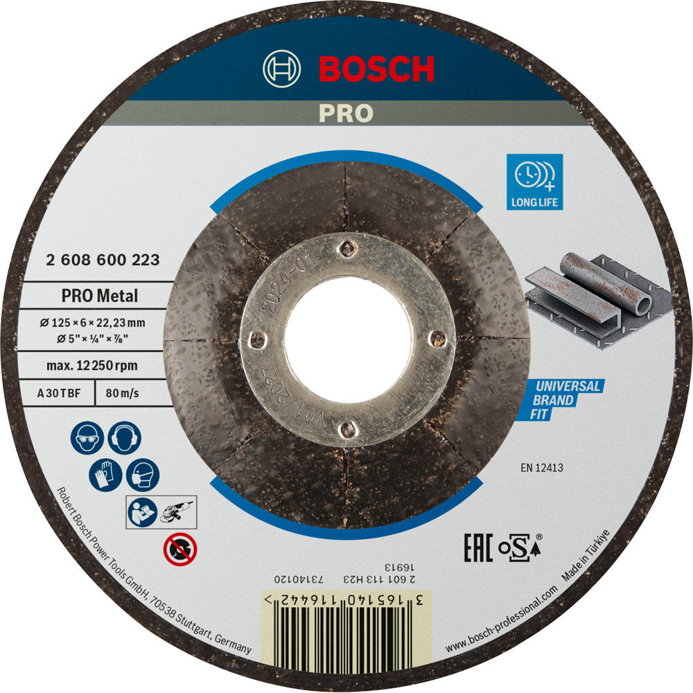 Image of Bosch PRO A30T BF Depressed Centre Metal Grinding Disc 125mm
