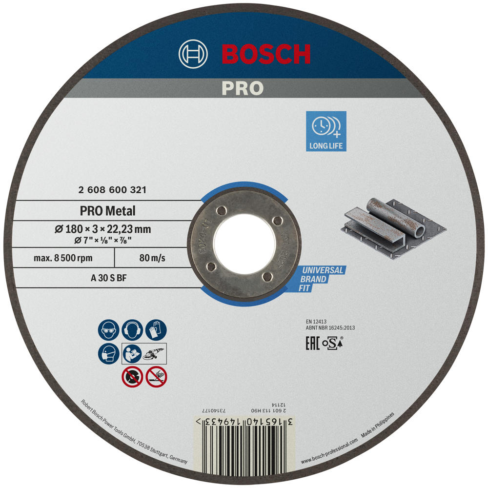 Image of Bosch PRO A30S BF Flat Metal Cutting Disc 180mm