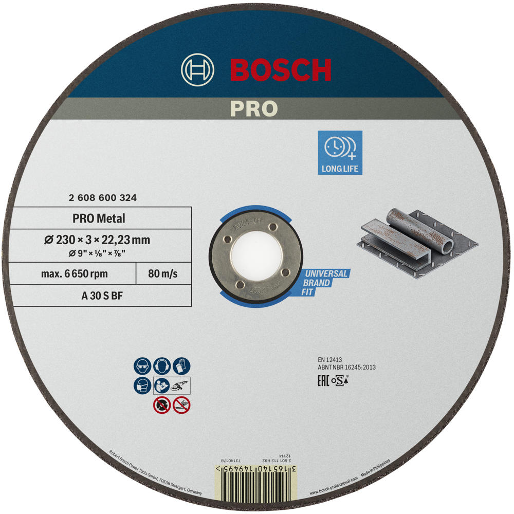 Image of Bosch PRO A30S BF Flat Metal Cutting Disc 230mm