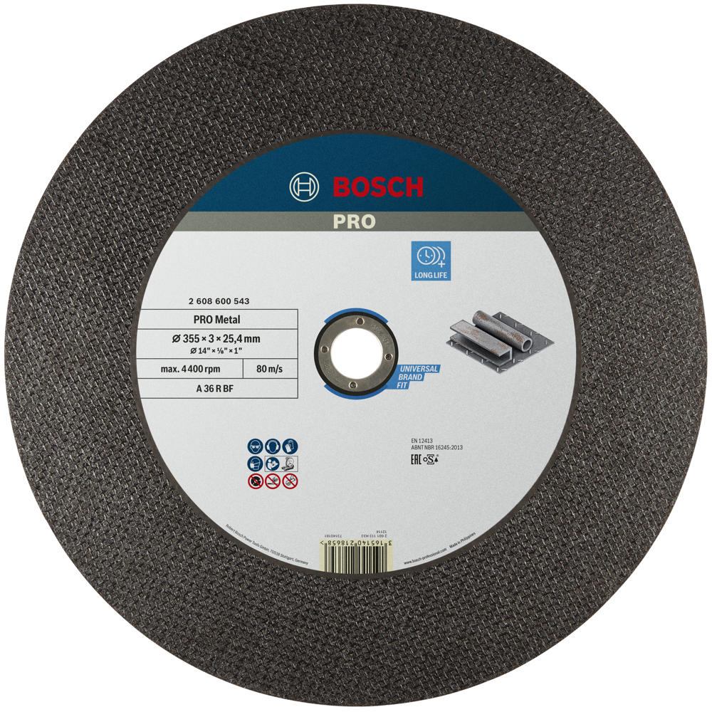 Image of Bosch PRO A36R BF Chop Saw Metal Cutting Disc 355mm 350mm