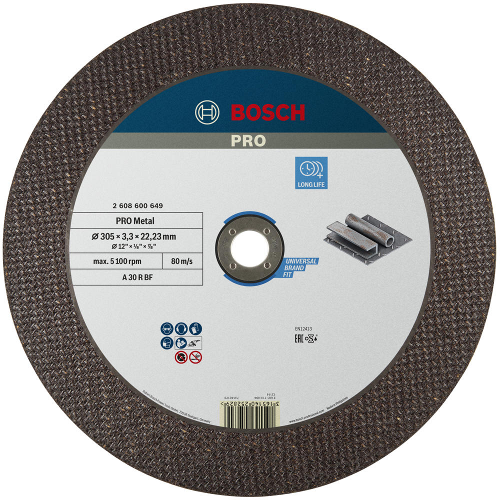 Image of Bosch PRO A30S BF Flat Metal Cutting Disc 300mm