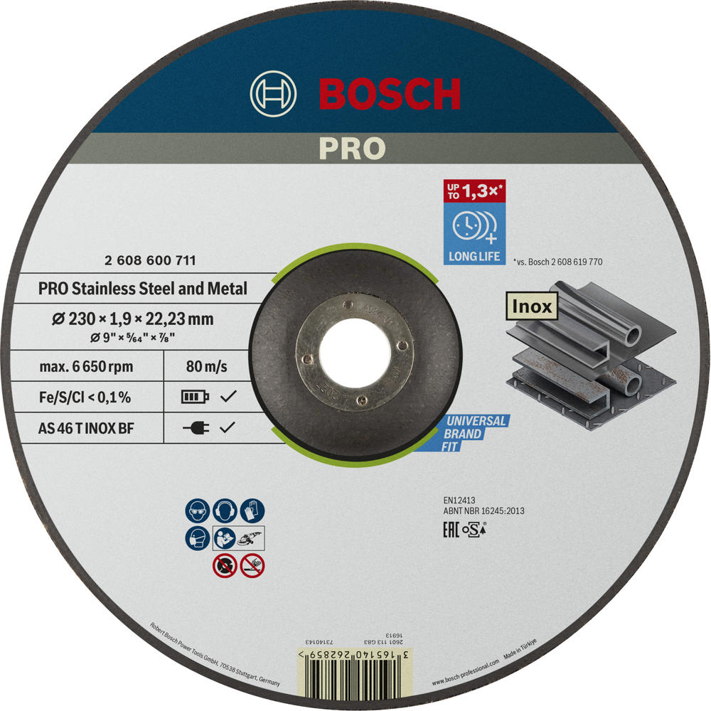 Image of Bosch PRO Inox Thin Metal Steel Cutting Disc 230mm