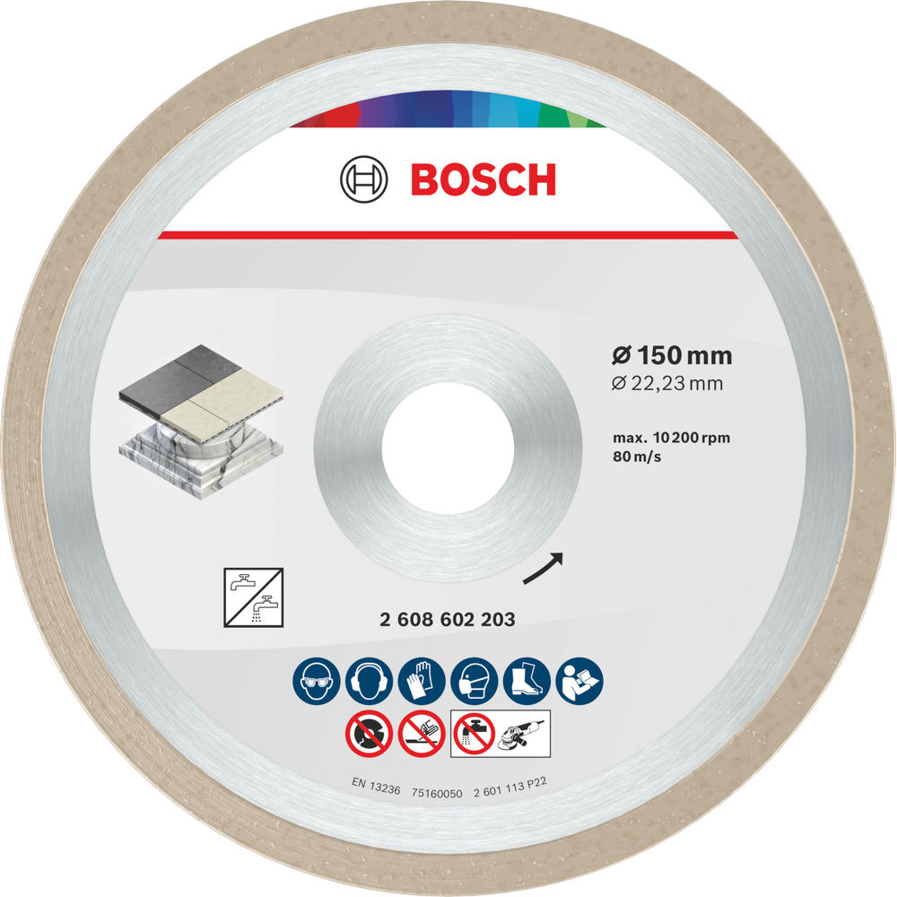 Image of Bosch Diamond Cutting Disc for Ceramic , Porcelain and Stone 150mm