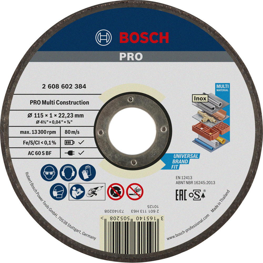 Image of Bosch PRO Rapido MultiConstruction Cutting Disc 115mm 1mm 22mm