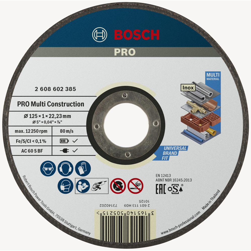 Bosch PRO Rapido MultiConstruction Cutting Disc 115mm 1mm 22mm