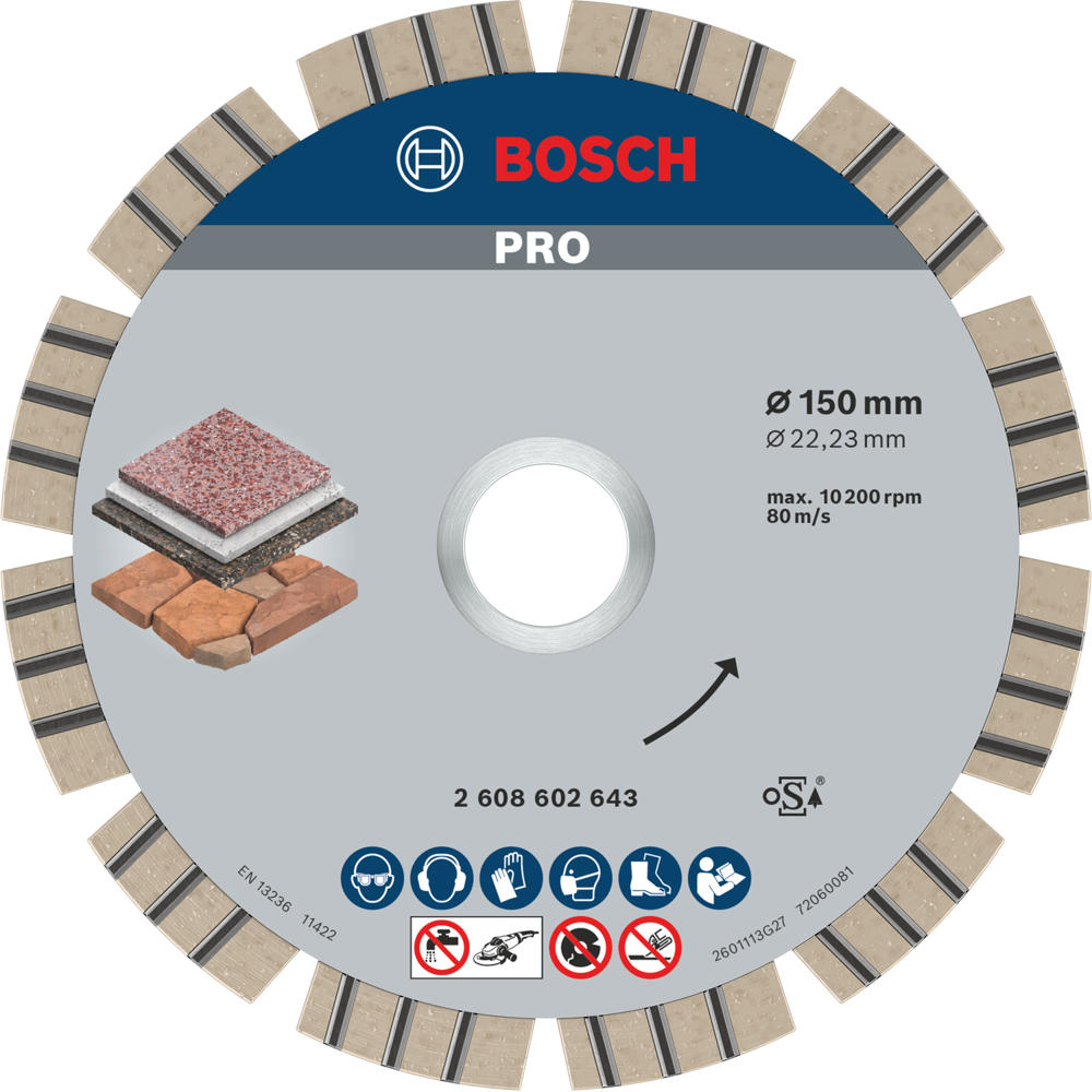 Image of Bosch PRO Best Stone Diamond Cutting Disc 150mm