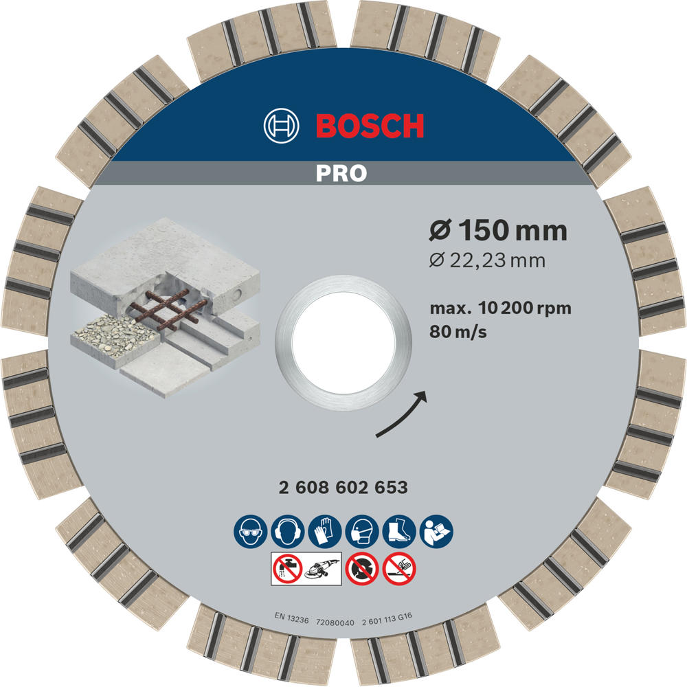 Image of Bosch PRO Concrete Diamond Cutting Disc 150mm