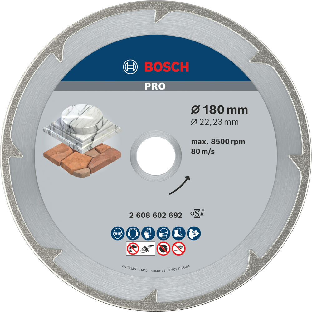 Image of Bosch PRO Marble Diamond Cutting Disc 180mm