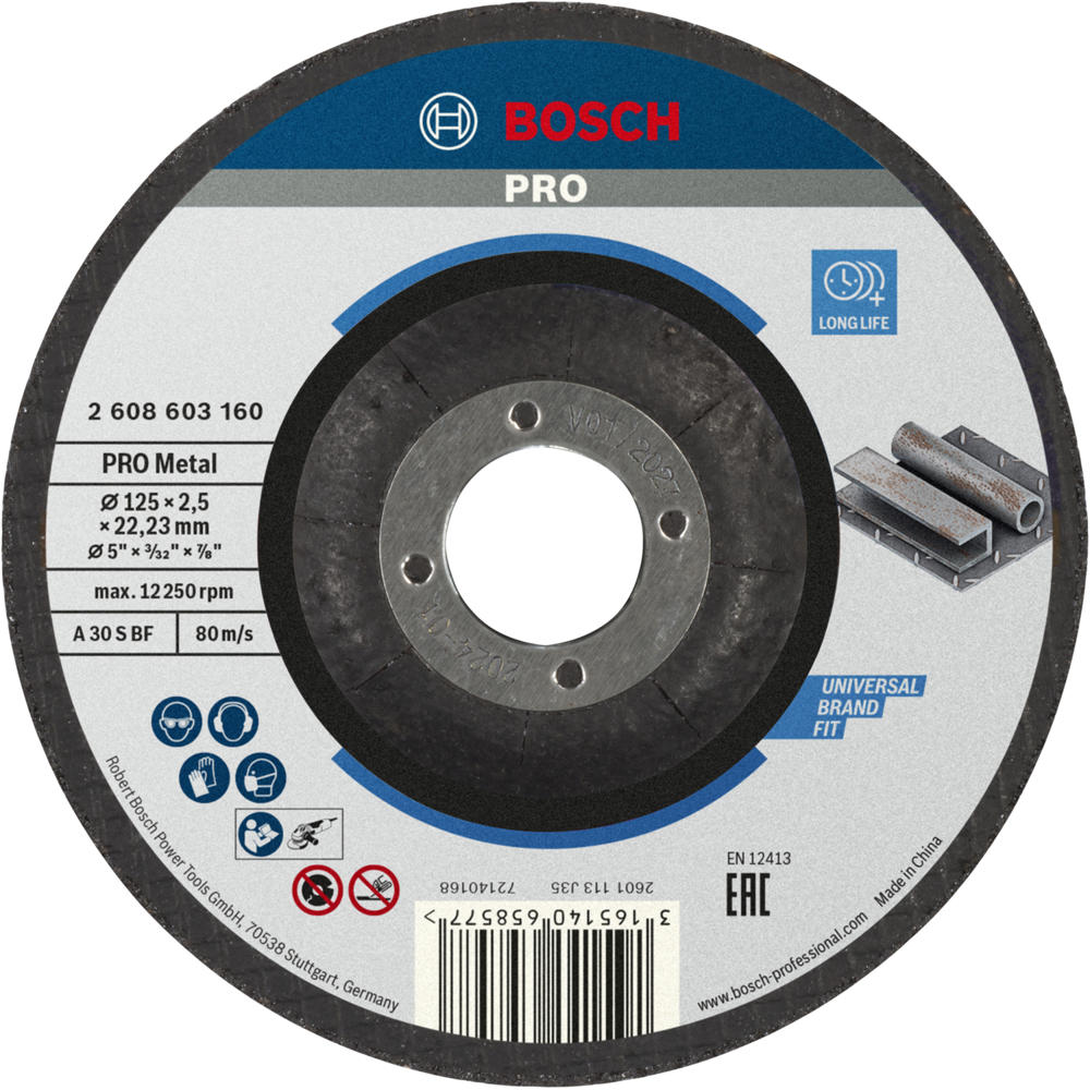 Bosch PRO Depressed Centre Metal Cutting Disc 125mm 2.5mm 22mm