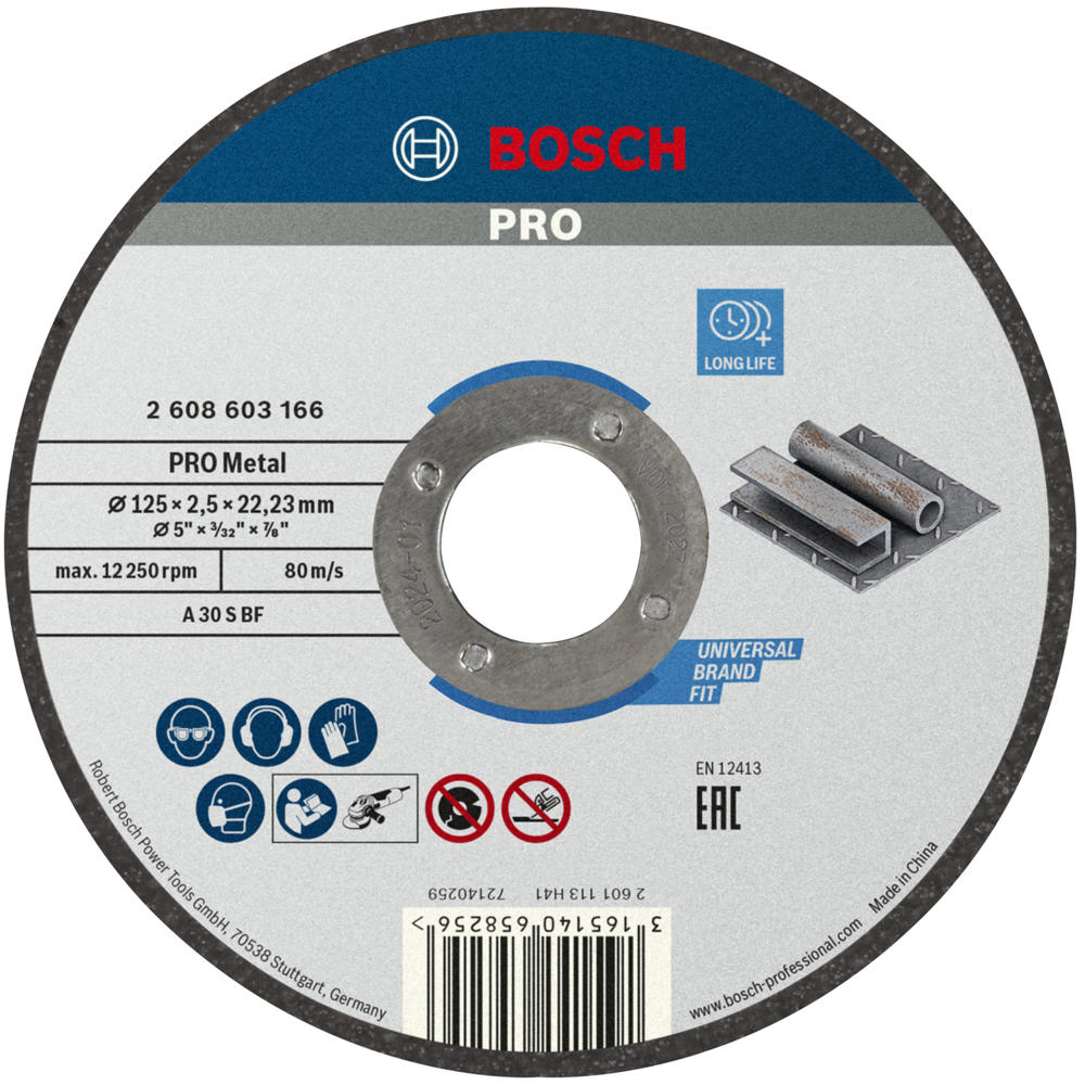 Image of Bosch PRO Metal Cutting Disc 125mm 2.5mm 22mm