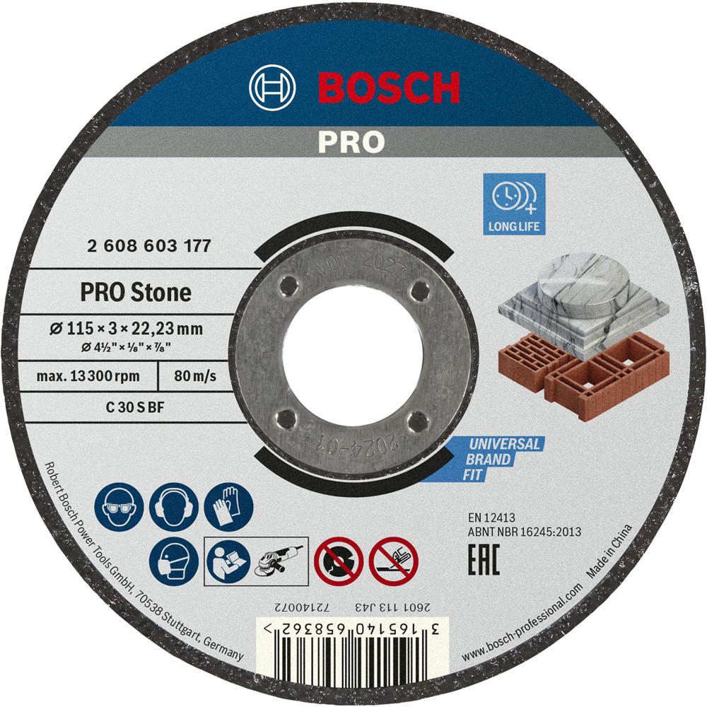 Bosch PRO Stone Cutting Disc 180mm 3mm 22mm