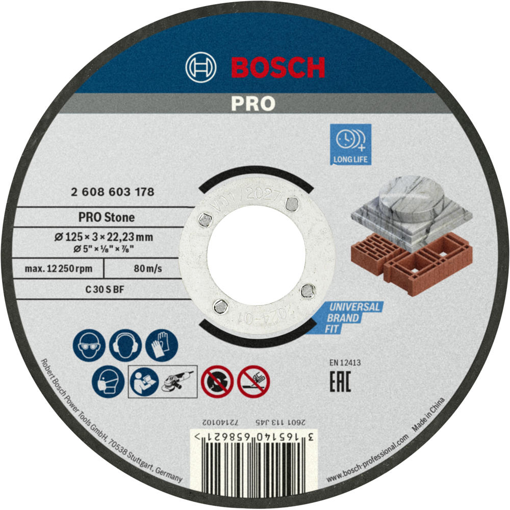 Image of Bosch PRO Stone Cutting Disc 125mm 3mm 22mm