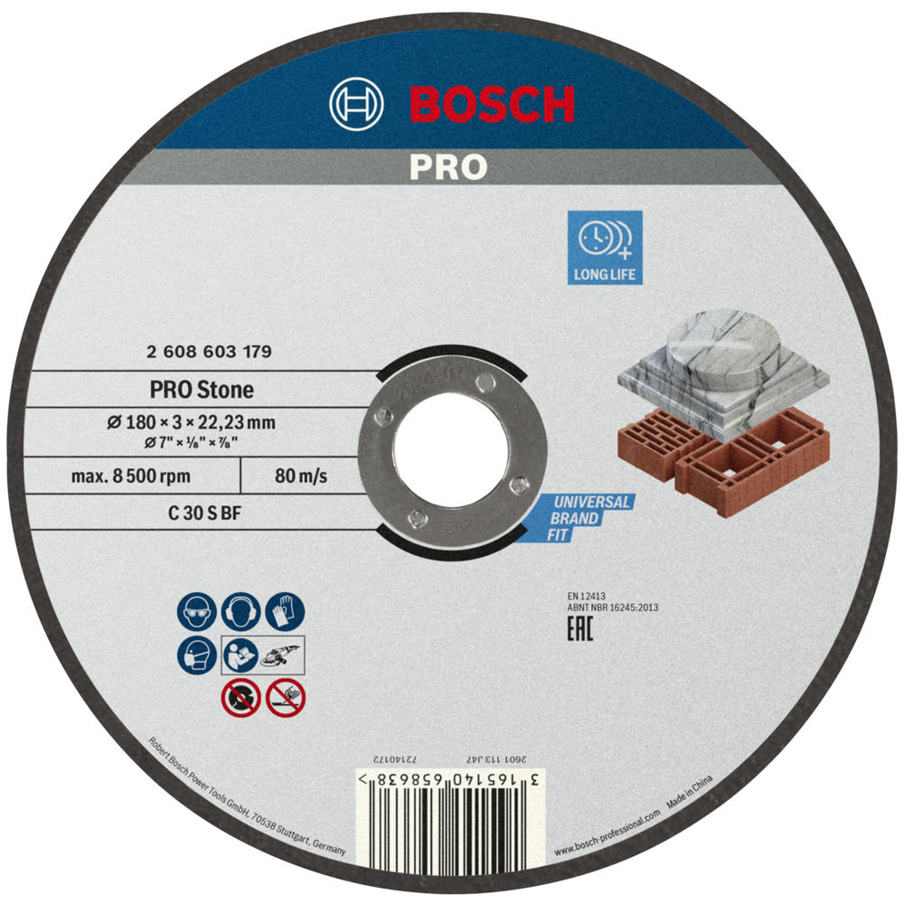 Image of Bosch PRO Stone Cutting Disc 180mm 3mm 22mm