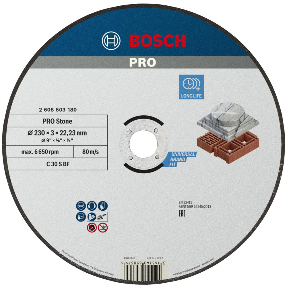 Image of Bosch PRO Stone Cutting Disc 230mm 3mm 22mm