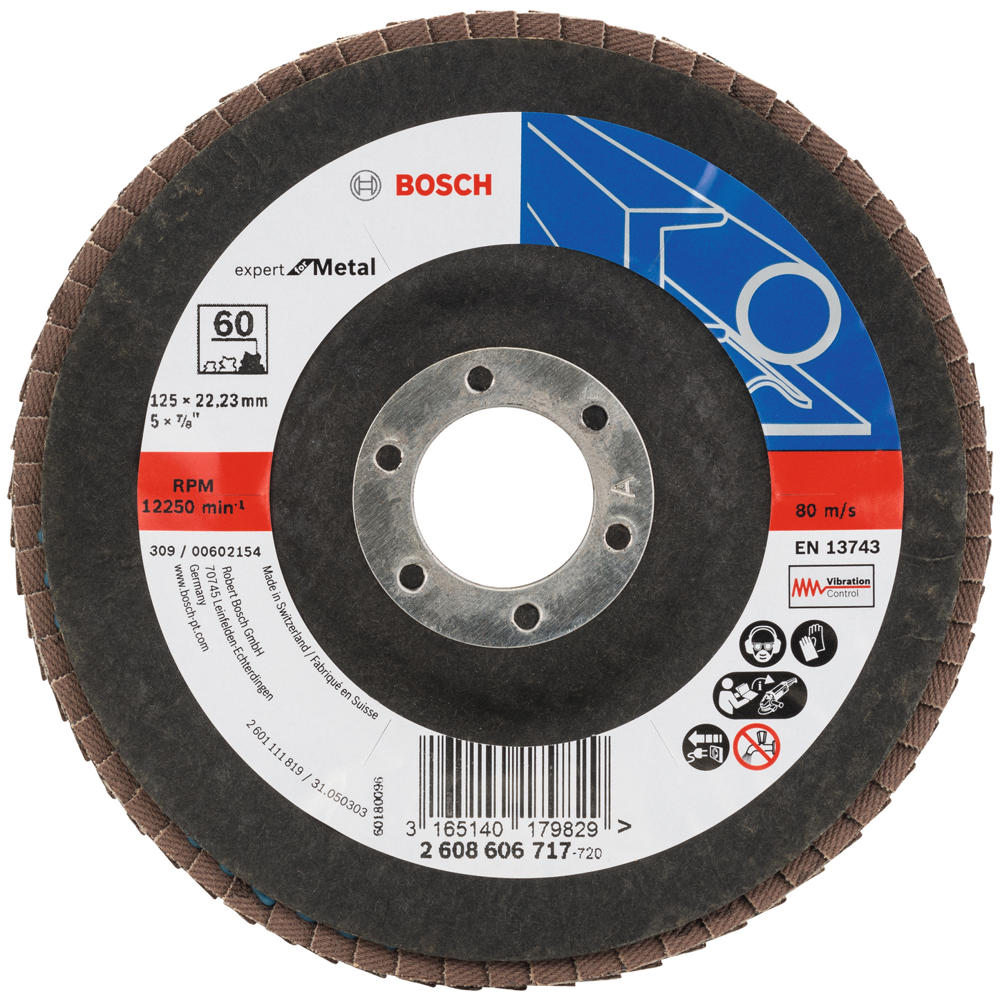 Bosch EXPERT X551 for Metal Angled Flap Disc 125mm 120g Pack of 1