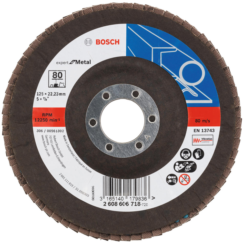 Image of Bosch EXPERT X551 for Metal Angled Flap Disc 125mm 80g Pack of 1
