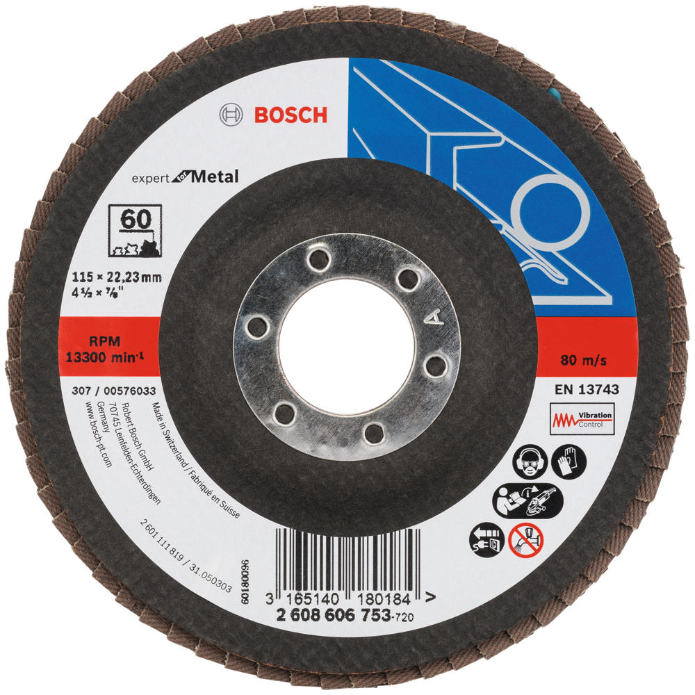 Image of Bosch EXPERT X551 for Metal Angled Flap Disc 115mm 60g Pack of 1