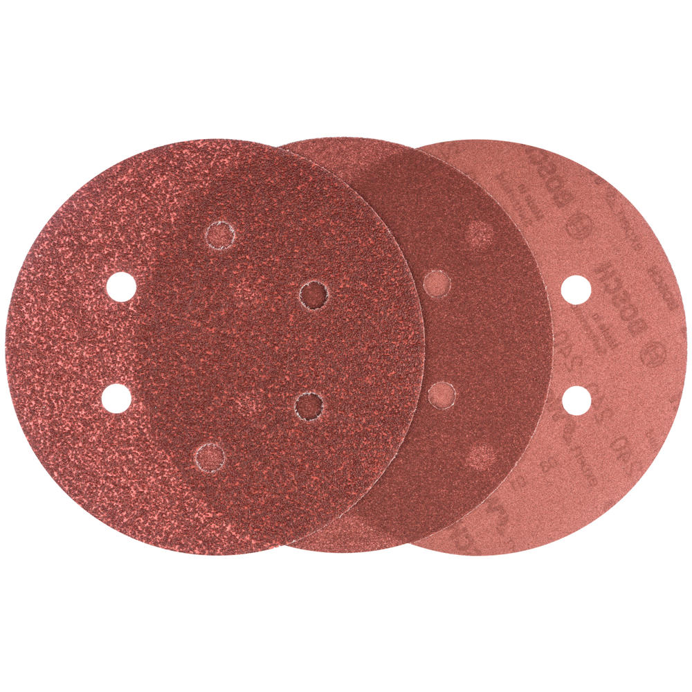 Image of Bosch Red Wood Sanding Disc 150mm 150mm Assorted Pack of 6