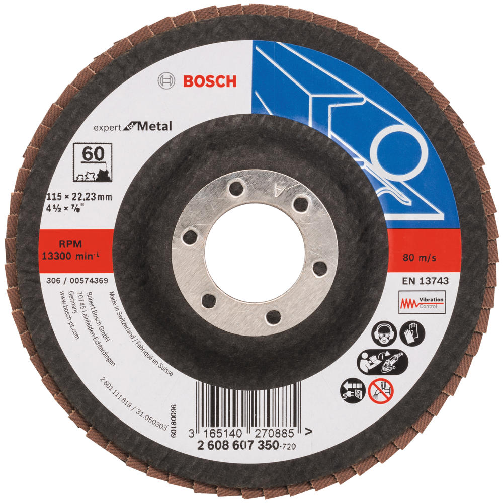 Image of Bosch EXPERT X551 for Metal Flap Disc 115mm 60g Pack of 1