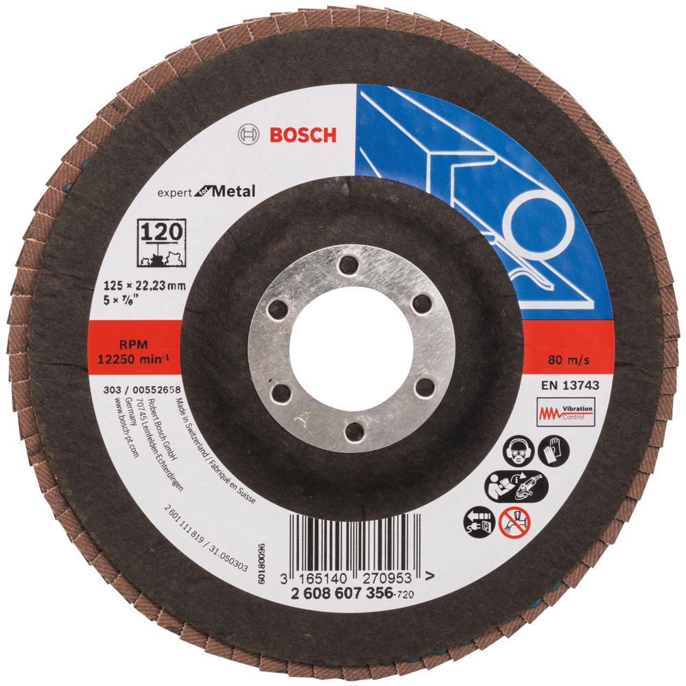 Image of Bosch EXPERT X551 for Metal Flap Disc 125mm 120g Pack of 1