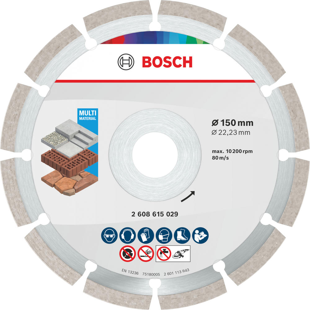 Bosch ECO Universal Segmented Diamond Cutting Disc Pack of 10 180mm 2.2mm 22mm