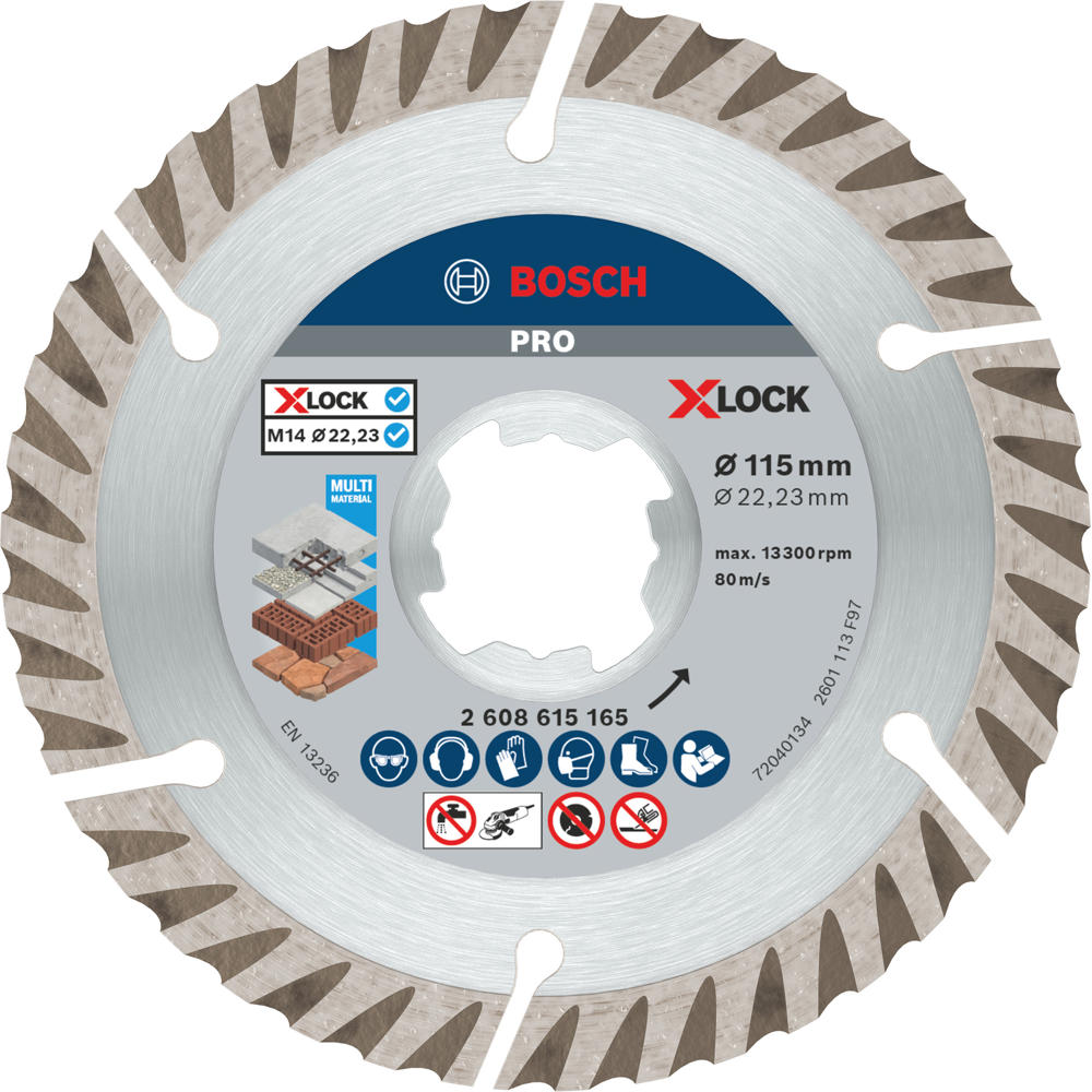 Bosch PRO X Lock All Purpose Universal Diamond Cutting Disc 125mm 1.6mm 22mm